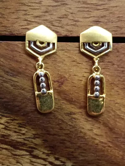 Gold Stud Earring Women's Earrings Handmade Stud Earring 22kt Yellow Gold Dangle
