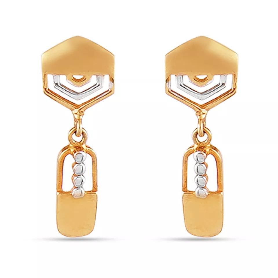 Gold Stud Earring Women's Earrings Handmade Stud Earring 22kt Yellow Gold Dangle