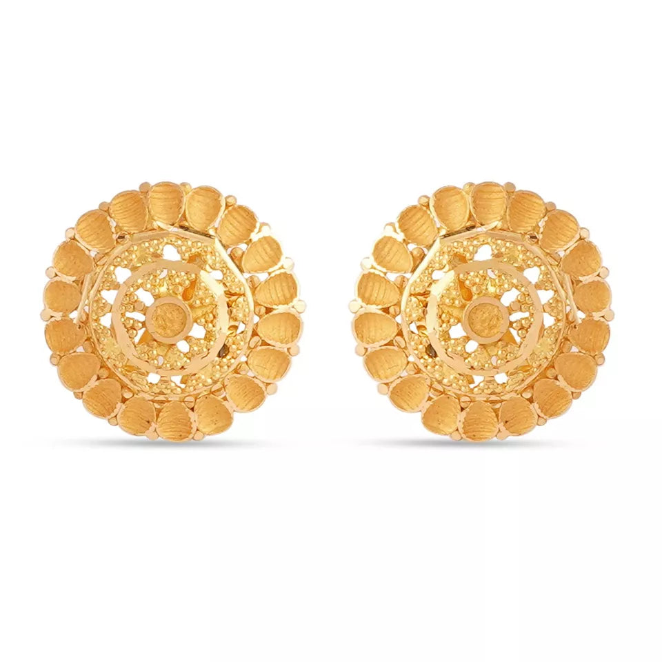 Gold Stud Earring Women's Earrings Handmade Stud Earrings 22kt Yellow Gold Stud
