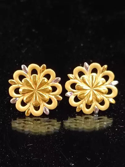Gold Stud Earring Women's Earrings Handmade Stud Earrings 22kt Yellow Gold Stud