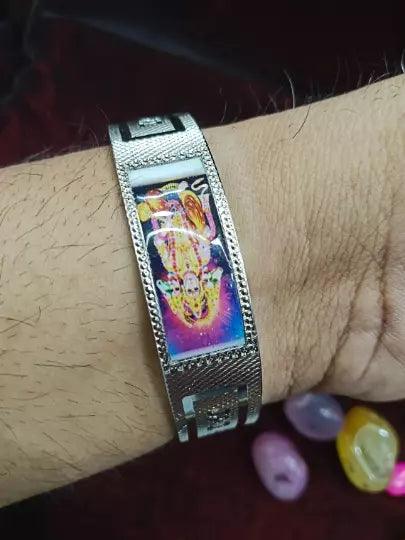 Handcrafted 925 Solid Silver Panchmukhi Hanuman Ji Kada - Personalized Gift for Him or Her