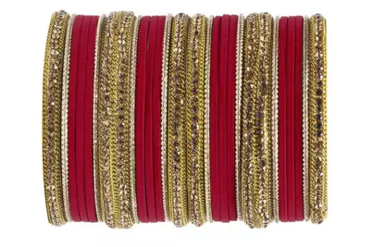 Bridal Kundan Bangles Set Plain Metal Charm Bracelet For Women Indian