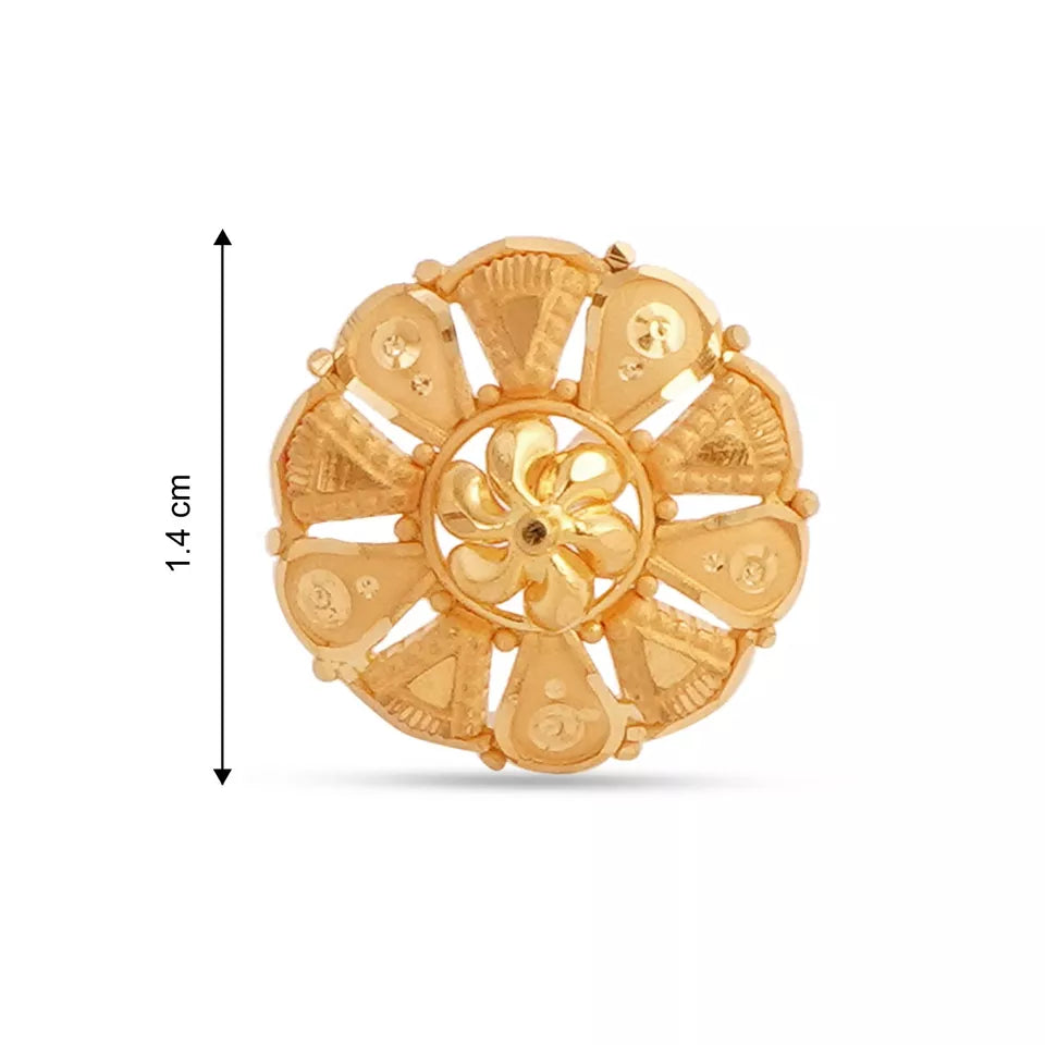 Handcrafted 22kt Yellow Gold Stud Earrings - Timeless Anniversary Gift