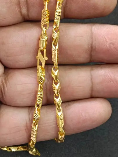 22 kt Solid Gold Hallmark 916 Handcrafted Chain Byzantine Chain Anniversary
