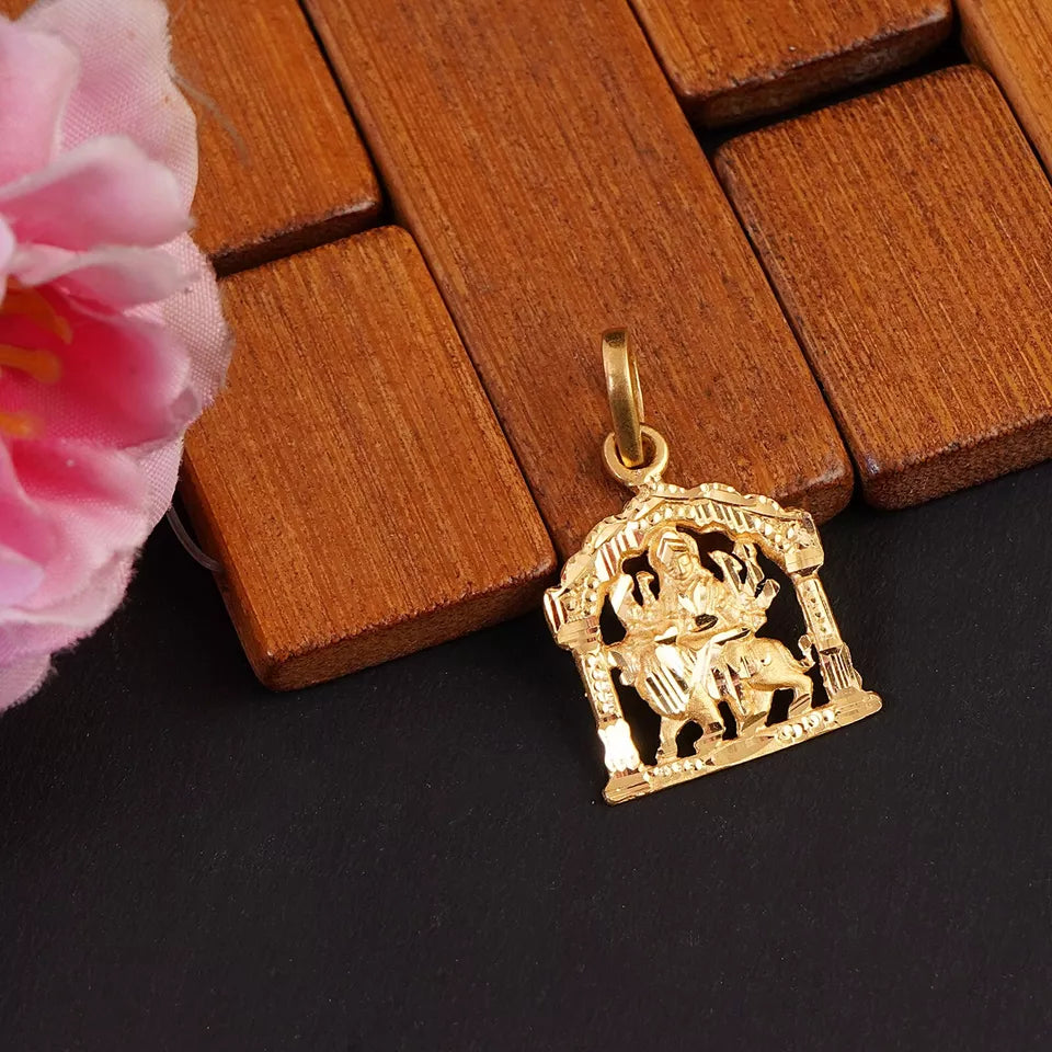 22kt gold Sherawali/Durgaji Pendent