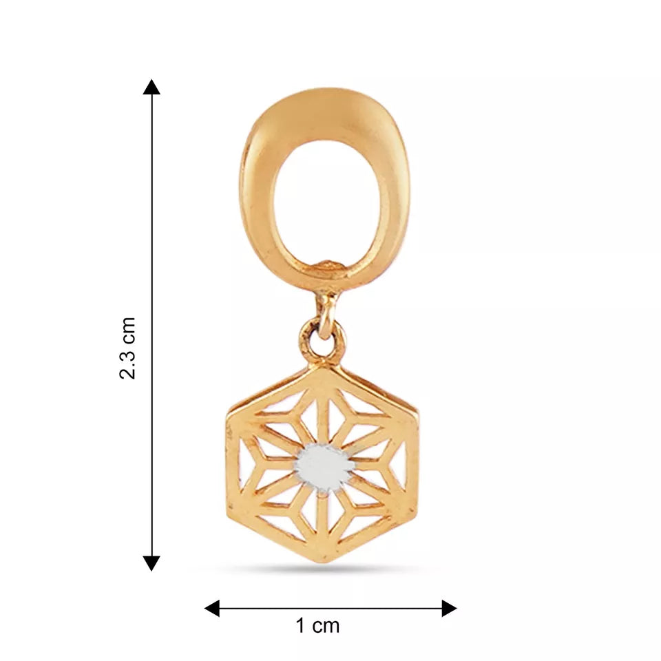 Gold Stud Earring Women's Earring Handmade Stud Earrings 22kt Yellow Gold Dangle