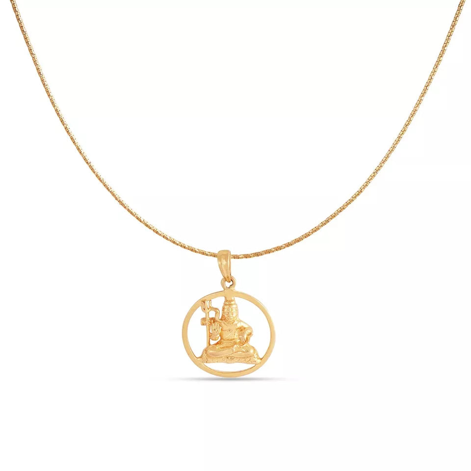 22ct gold Shiv Ji Pendent in round shape