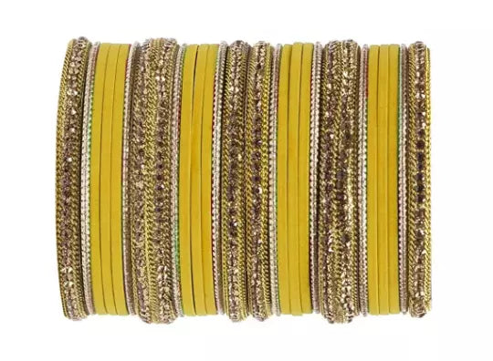 Bridal Kundan Bangles Set Plain Metal Charm Bracelet For Women Indian