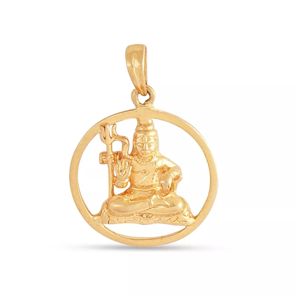 22ct gold Shiv Ji Pendent in round shape