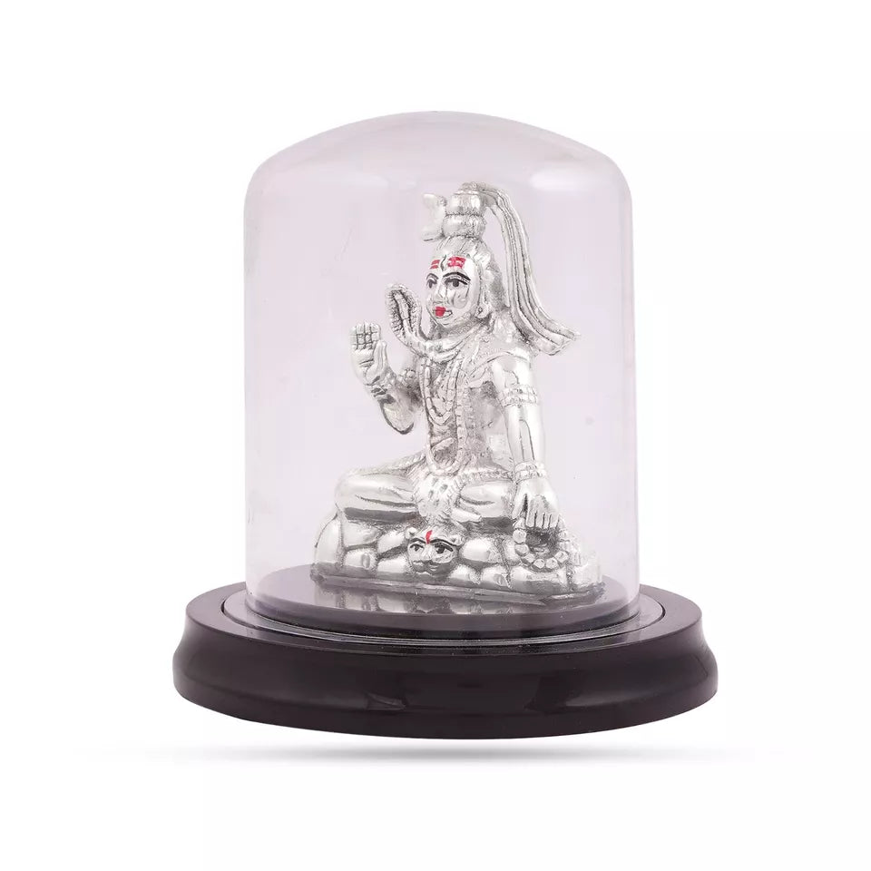 999 pure silver Lord Shiva Idol encased in vaccuum frame