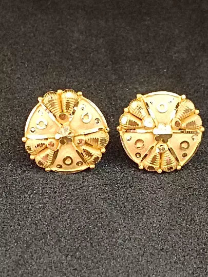 Gold Stud Earring Women's Earrings Handmade Stud Earrings 22kt Yellow Gold Stud