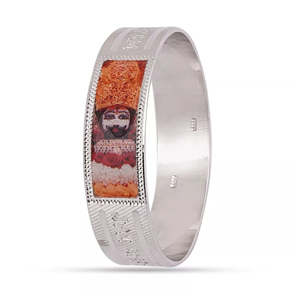 Divine Elegance Handmade Silver God Kada - Personalized Gift for Him or Her