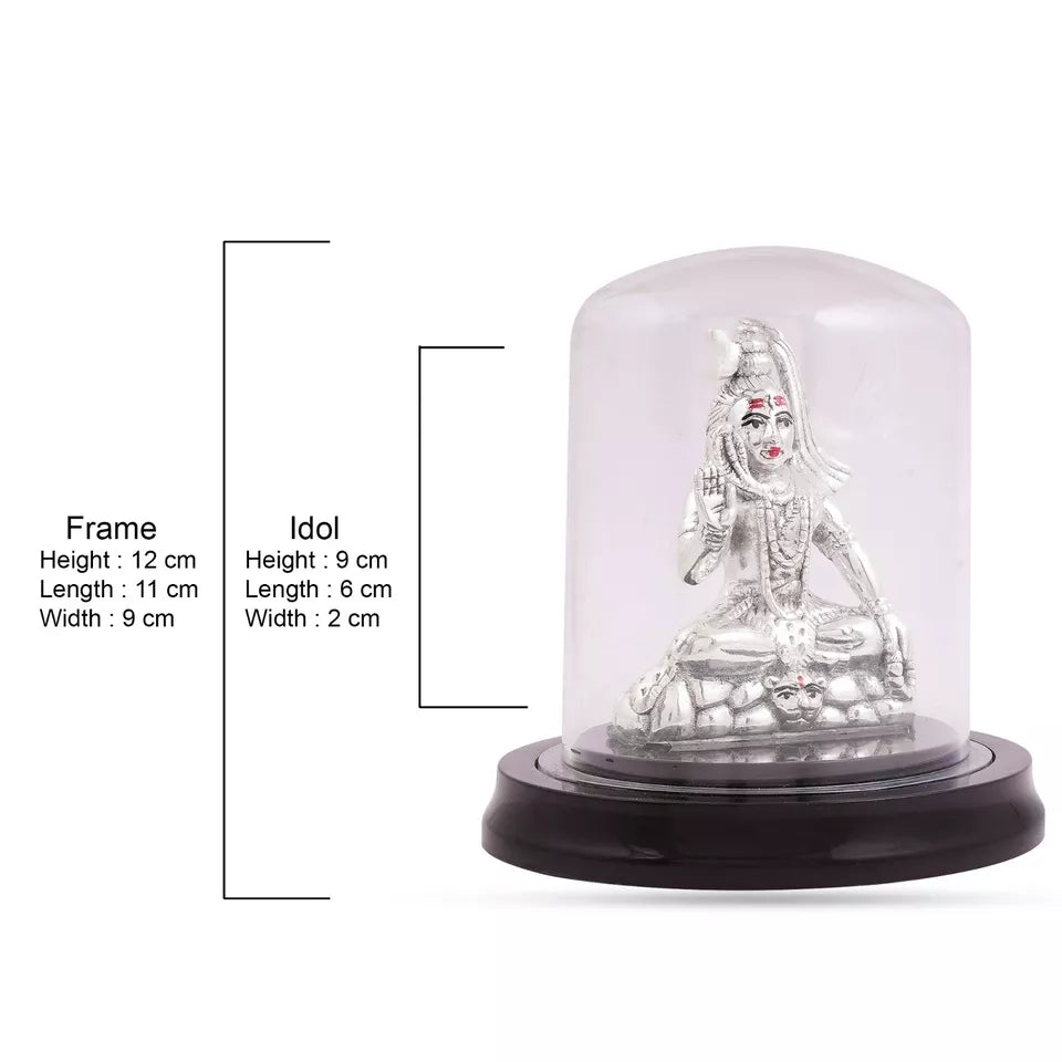 999 pure silver Lord Shiva Idol encased in vaccuum frame