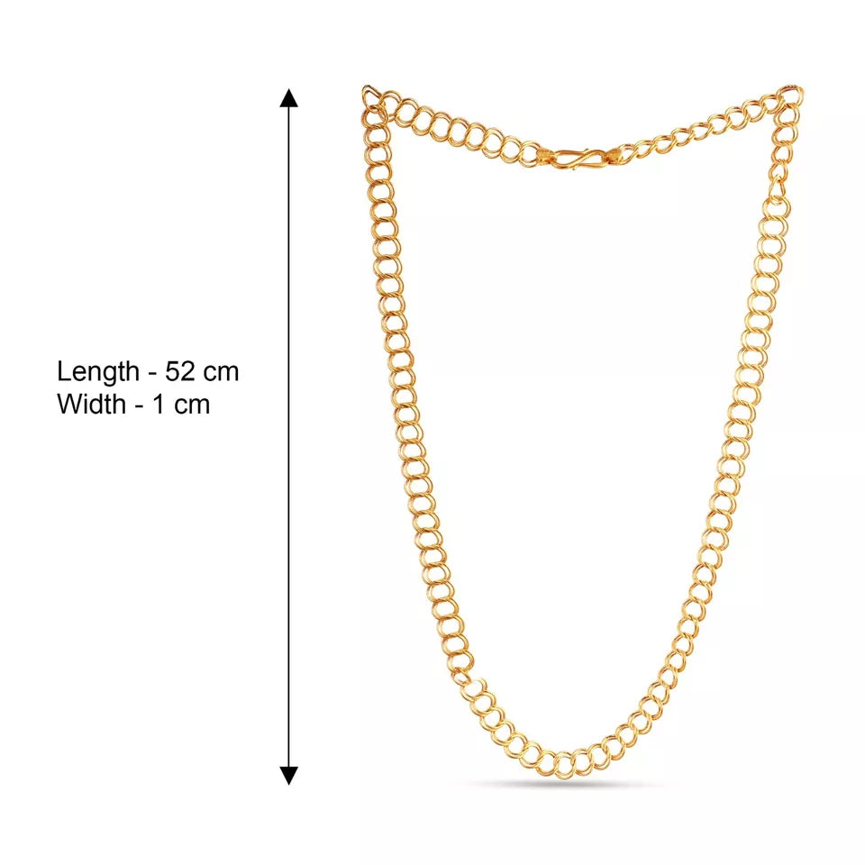 22 kt Solid Gold Hallmark 916 Handcrafted Chain Hollow double curb Chain