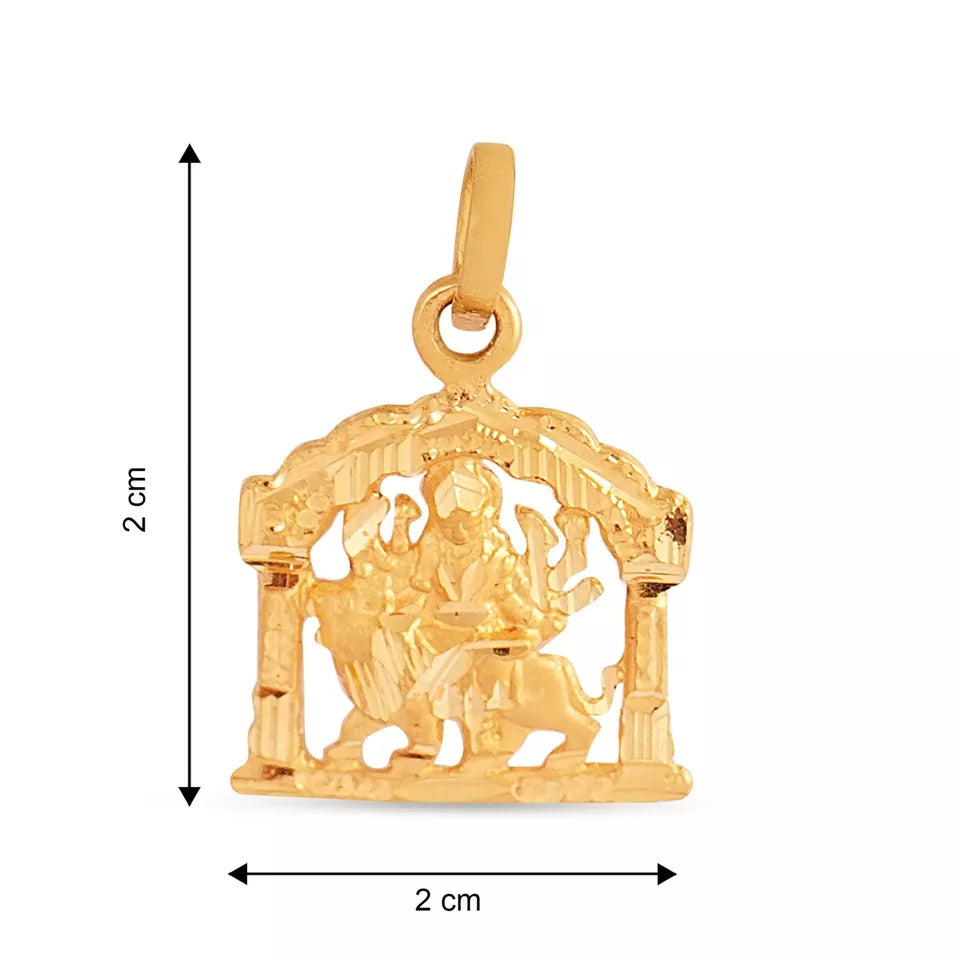 22kt gold Sherawali/Durgaji Pendent