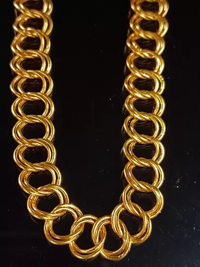 22 kt Solid Gold Hallmark 916 Handcrafted Chain Hollow double curb Chain
