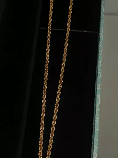 22 kt solid gold handcrafted hollow rope desgin chain for self or anniversary