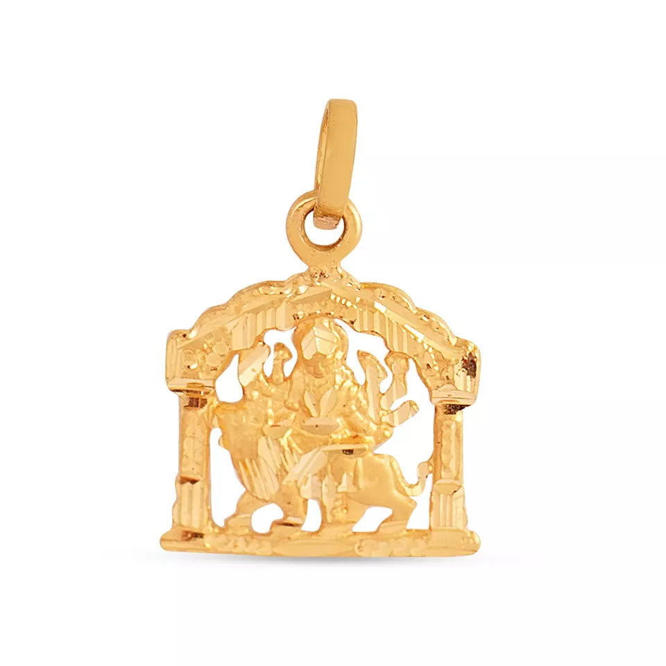 22kt gold Sherawali/Durgaji Pendent