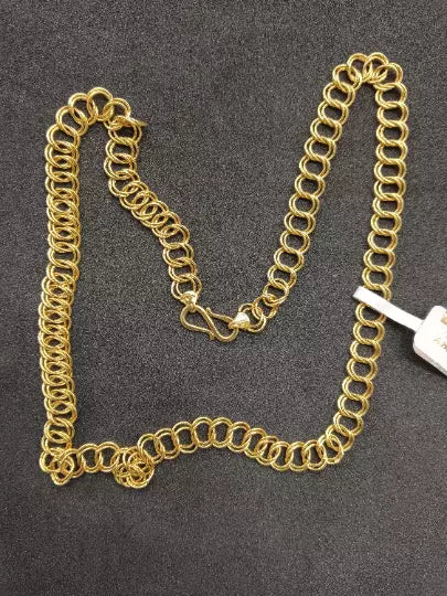 22 kt Solid Gold Hallmark 916 Handcrafted Chain Hollow double curb Chain